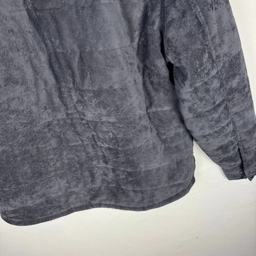 Weatherproof Vintage Mens Black Corduroy Button-Front Quilted Jacket‎ Large NWT